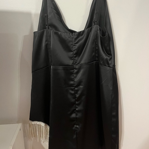 Black dress with silver/diamond fringe - Size XL - Picture 4 of 5